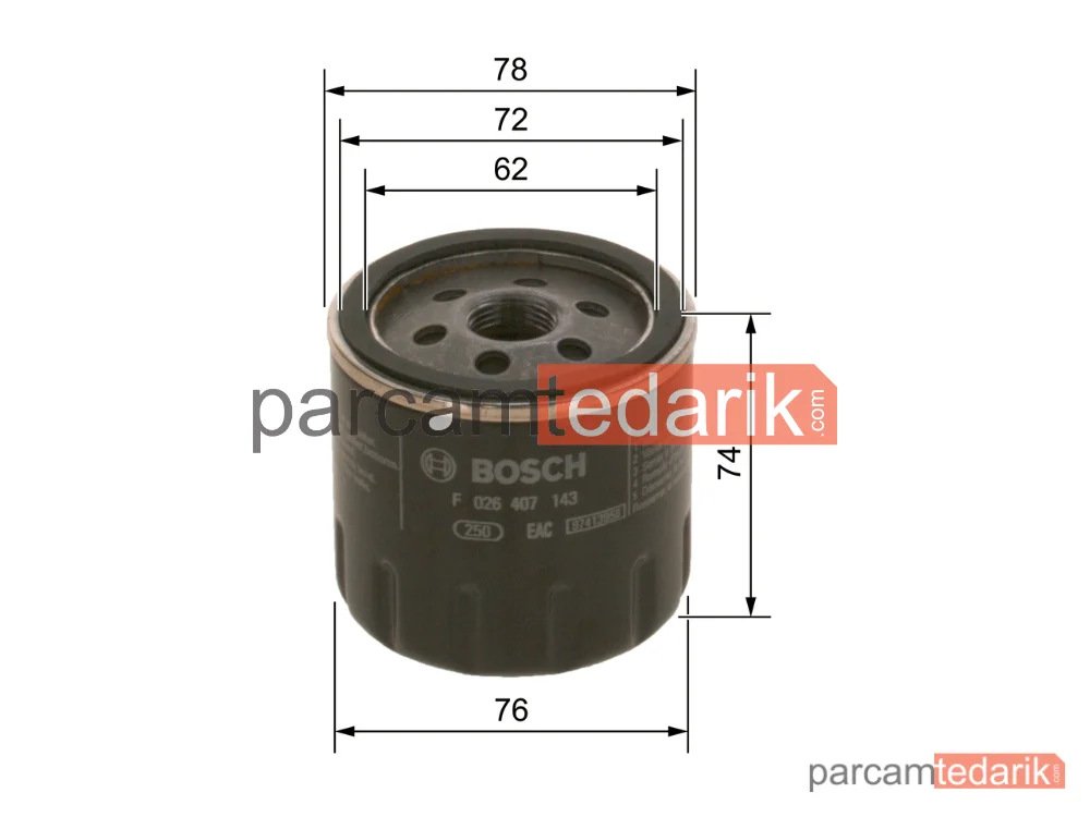 BOSCH F026407143 | Yağ Filtresi — Seat Leon, VW Golf VII, VW Golf VII Variant