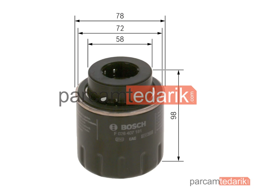 BOSCH F026407181 | Yağ Filtresi — VW Golf VI, VW Touran, VW Eos