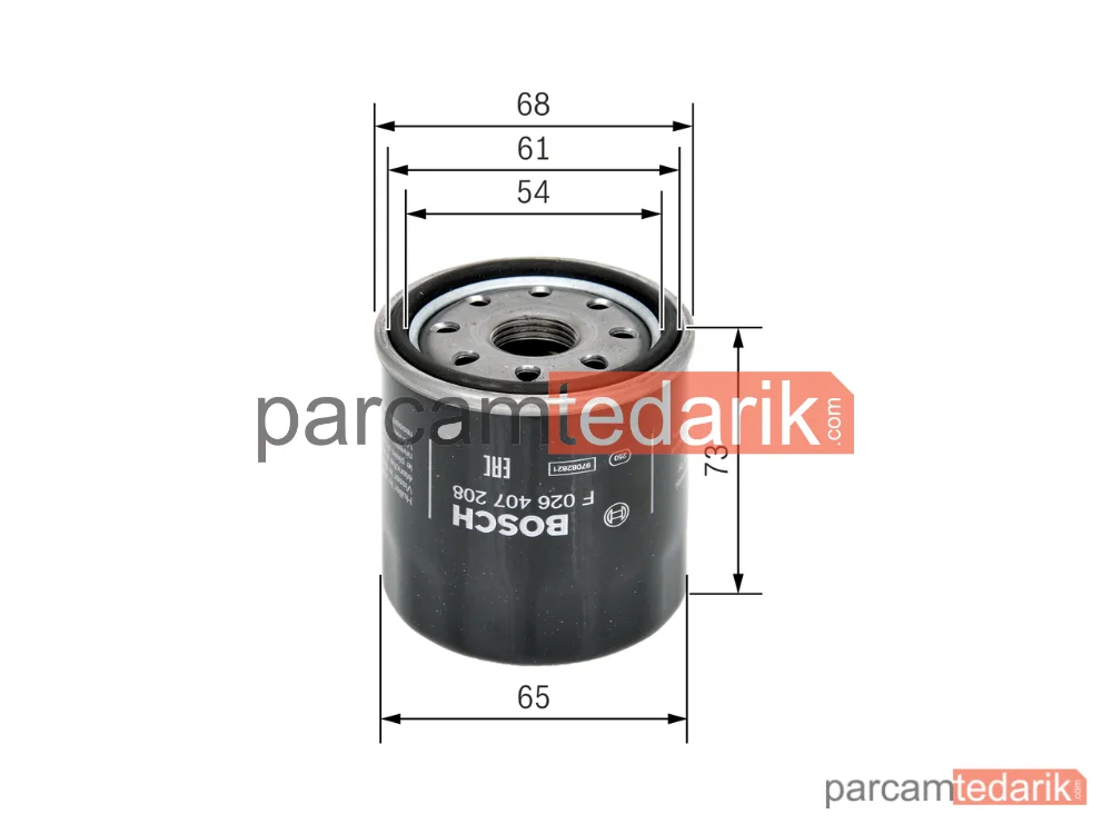 BOSCH F026407208 | Yağ Filtresi — Toyota Corolla, Toyota Carina E VI, Toyota Yaris