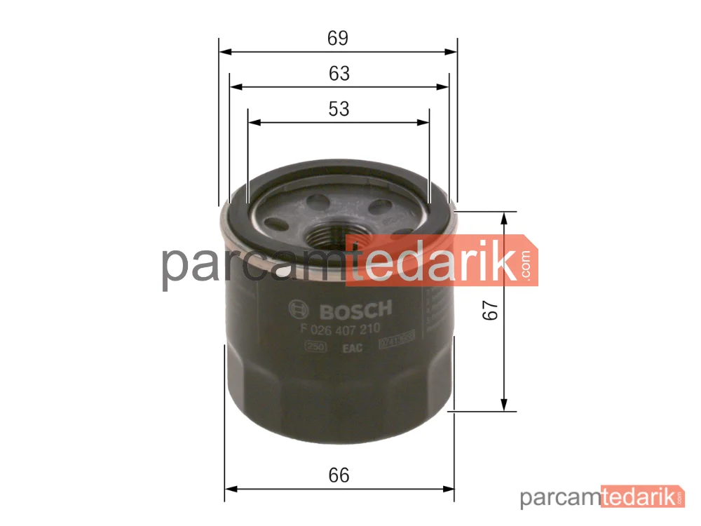 BOSCH F026407210 | Yağ Filtresi — Honda CB Hornet, Subaru Justy I, Mazda 2