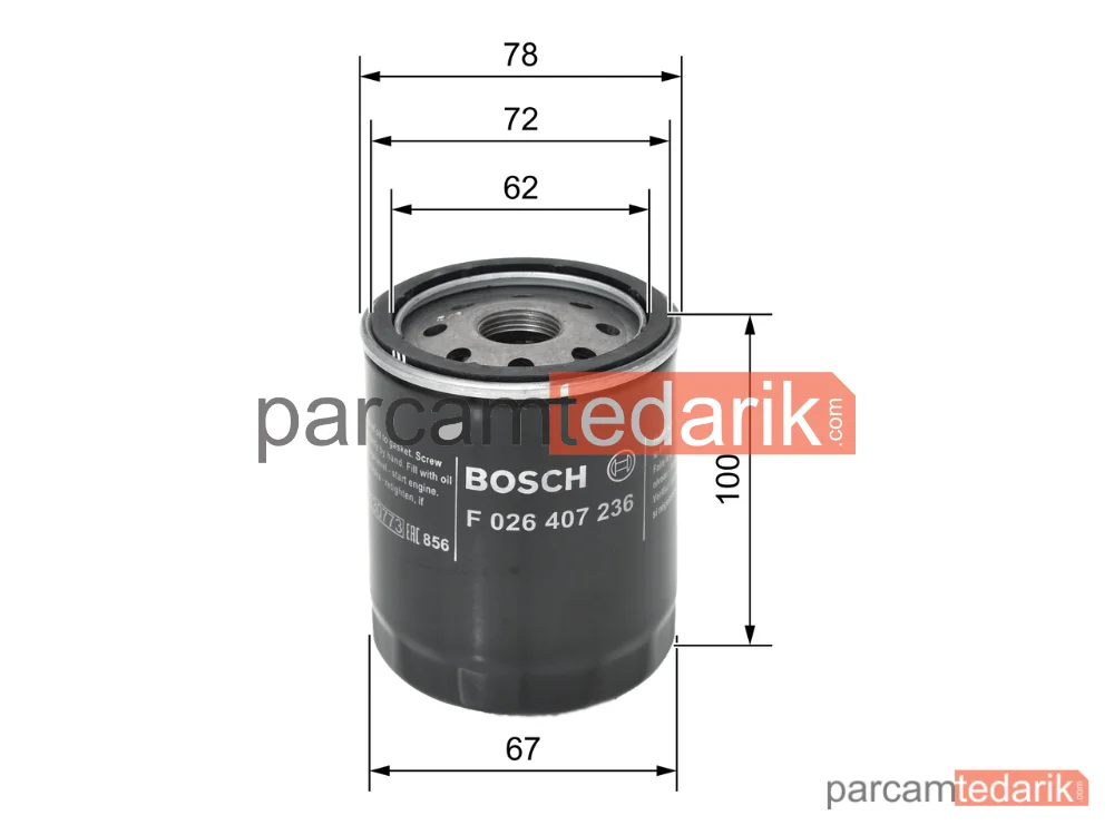BOSCH F026407236 | Yağ Filtresi — Chevrolet Captiva