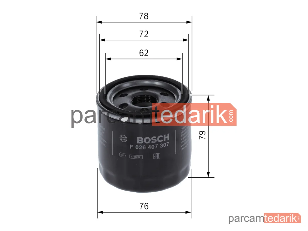 BOSCH F026407307 | Yağ Filtresi — Ford Galaxy III, Ford S-Max, Ford Mondeo V