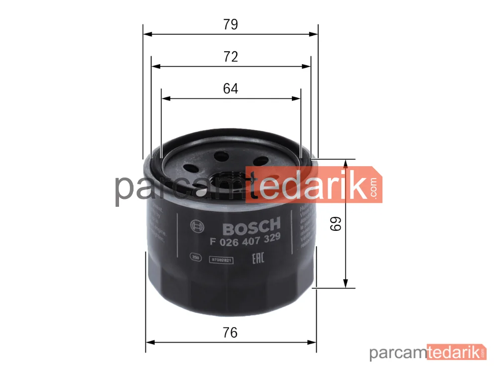 BOSCH F026407329 | Yağ Filtresi — SsangYong Xlv Suv, SsangYong Tivoli, SsangYong Xlv