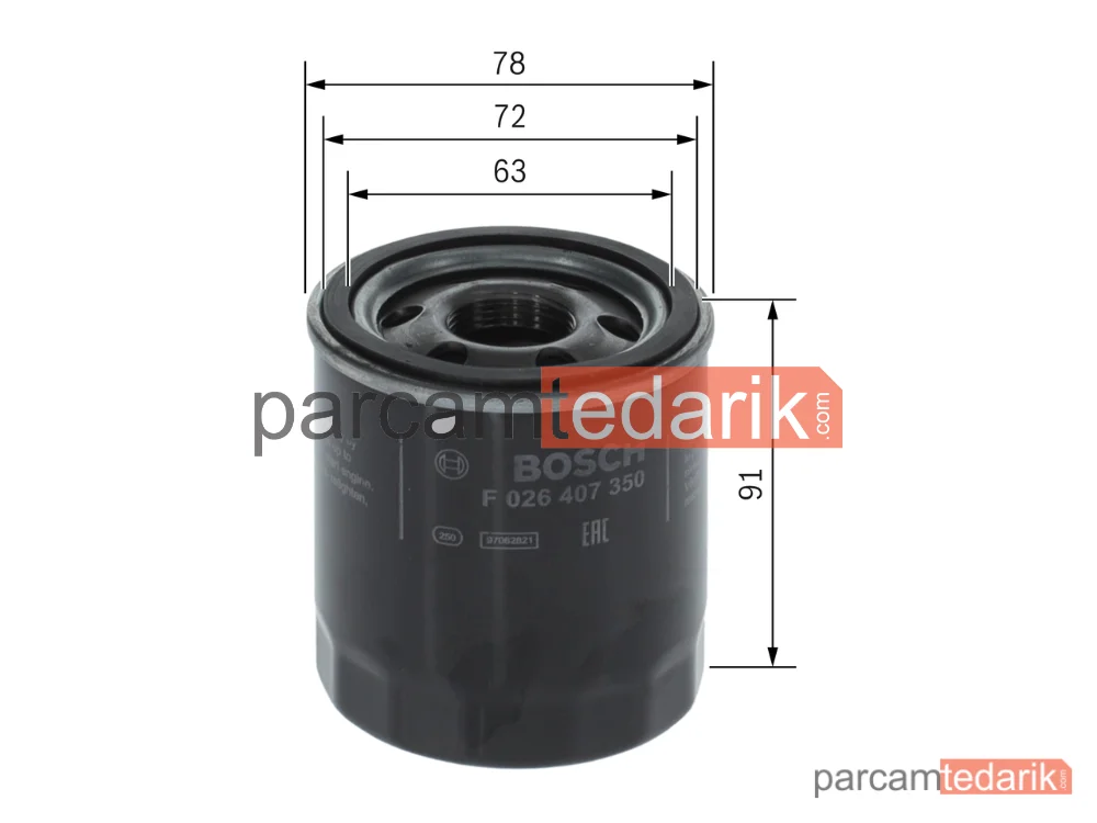 BOSCH F026407350 | Yağ Filtresi — Opel Astra K, Opel Insignia B Grand Sport