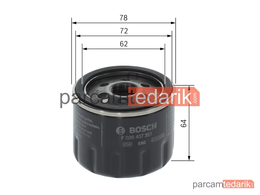 BOSCH F026407351 | Yağ Filtresi — Fiat Stilo Multi Wagon, Alfa Romeo 156 Sportwagon, Fiat Stilo
