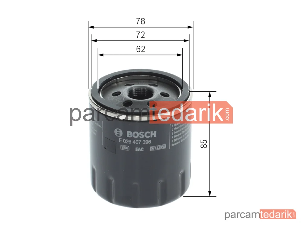 BOSCH F026407396 | Yağ Filtresi — Citroën Berlingo, Citroën Berlingo / Berlingo FIRST Kasa/büyük limuzin, Citroën Berlingo / Berlingo FIRST MPV