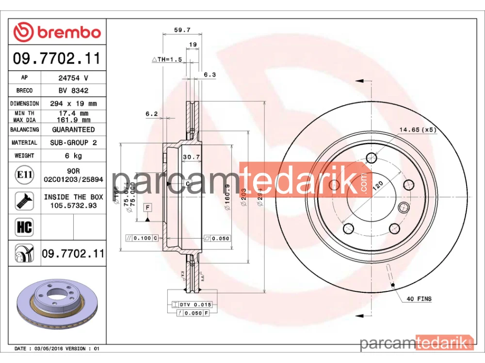 BREMBO 09770211 | Fren Diski (Arka) — BMW 3, BMW 3 Touring, BMW 3 Coupe