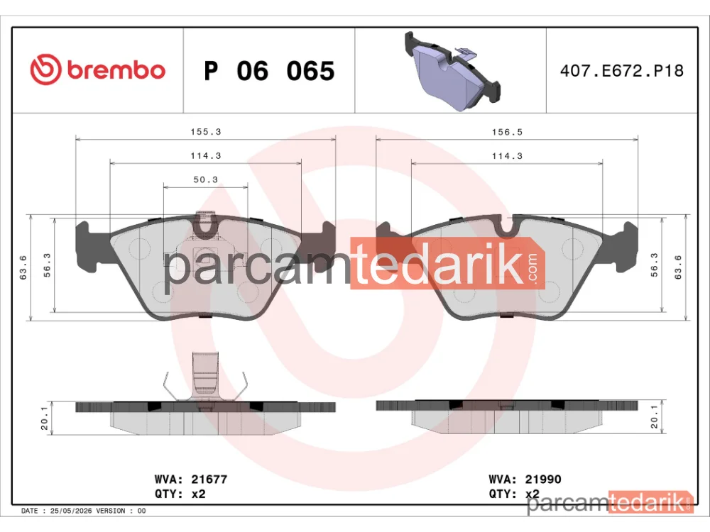 BREMBO P06065 | Fren Balatası (Ön) — BMW 5, BMW 5 Touring