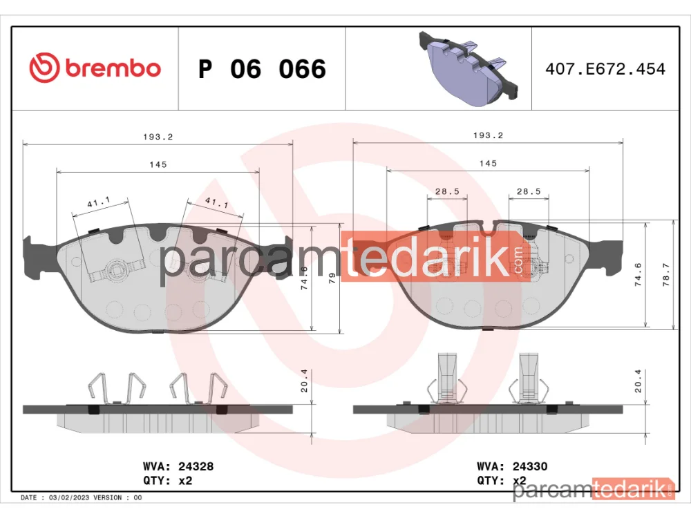 BREMBO P06066 | Fren Balatası (Ön) — BMW 5 Touring, BMW 6, BMW 6 Cabrio