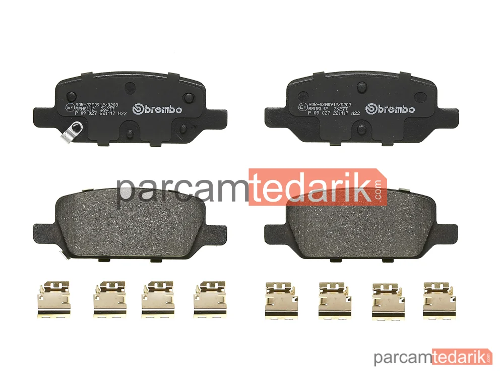 BREMBO P09027 | Fren Balatası (Ön) — Tesla Model 3, Tesla Model Y