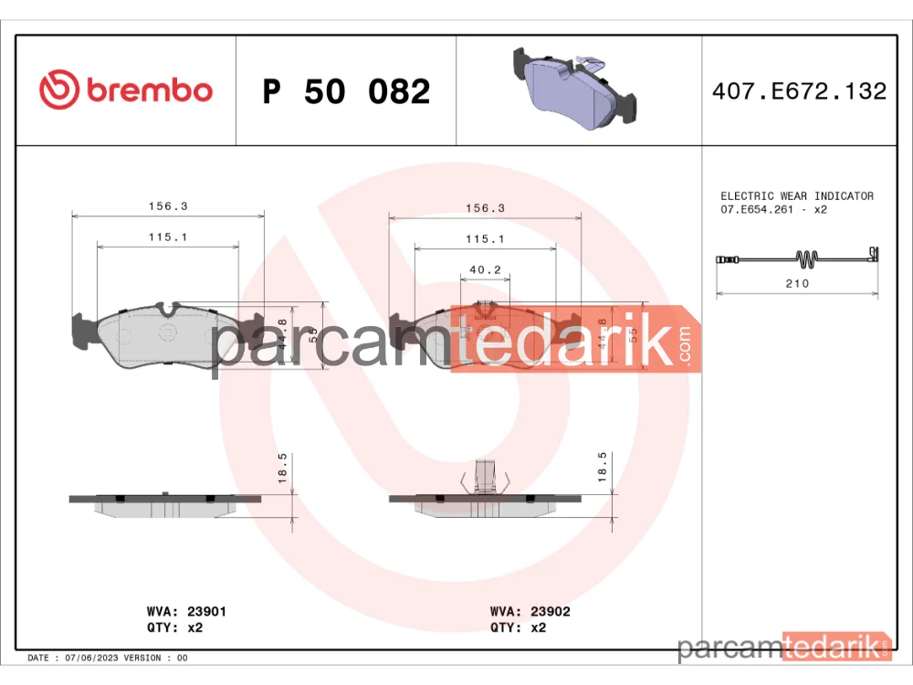 BREMBO P50082 | Fren Balatası (Arka) — Mercedes-Benz Sprinter 3-t, Puch G-Modell, Mercedes-Benz Sprinter 4-t