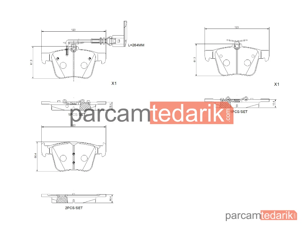 BREMBO P85162X | Fren Balatası (Arka) — Audi A3, Seat Ateca, Audi A3 Limousine