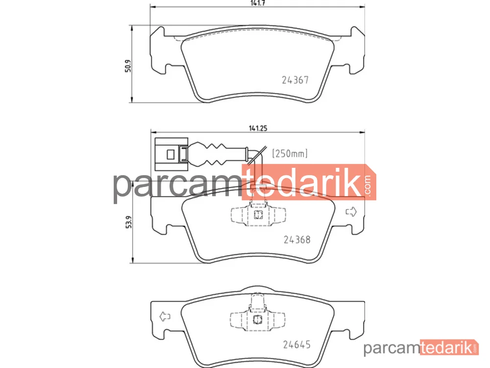 BREMBO P85163 | Fren Balatası (Arka) — VW Transporter T5, VW Multivan T5