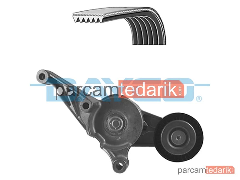 DAYCO KPV703 | V Kanallı Kayış Seti — VW Caddy III Kasa/büyük limuzin, VW Caddy III MPV, VW Multivan T5