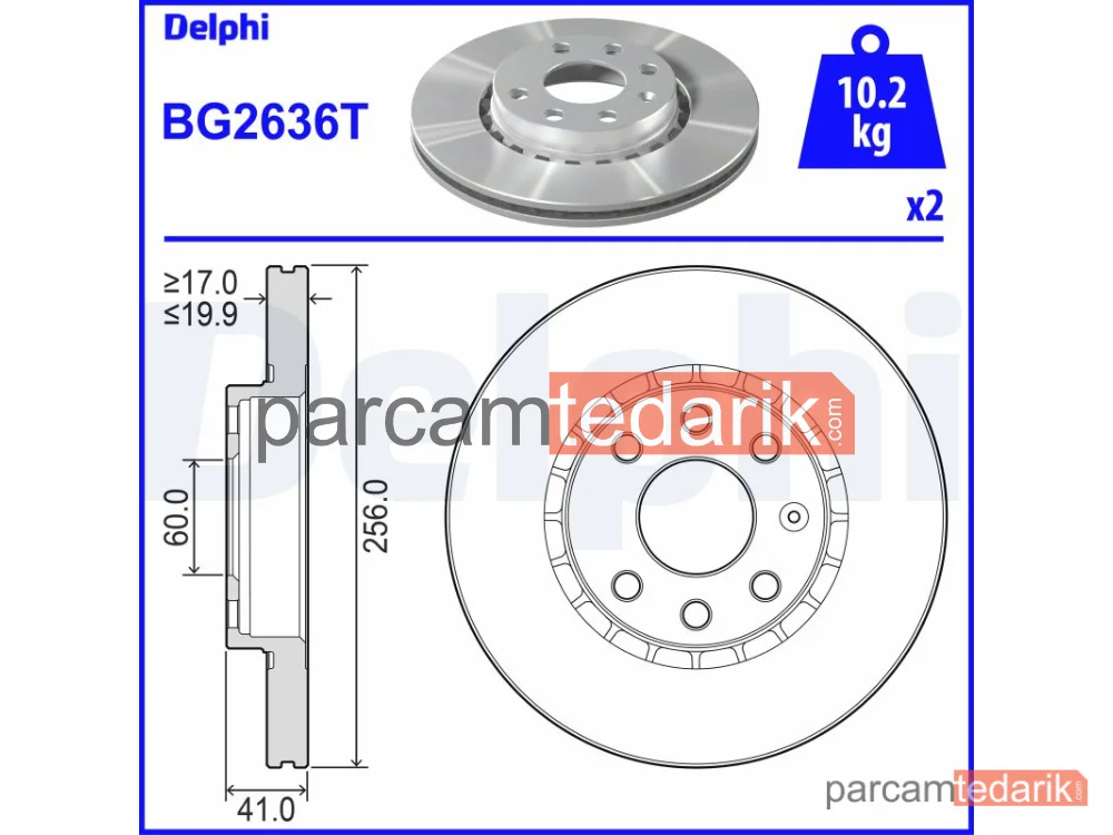 BG2636T | Fren Diski — Opel Astra F Hatchback, Opel Astra F Station wagon, Opel Tigra