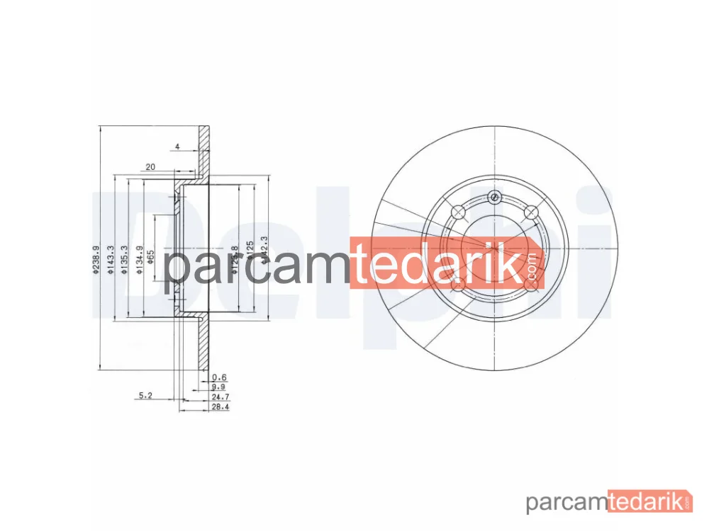 BG2911 | Fren Diski — Seat Arosa, VW Polo III, VW Polo Kasa/eğik Arka