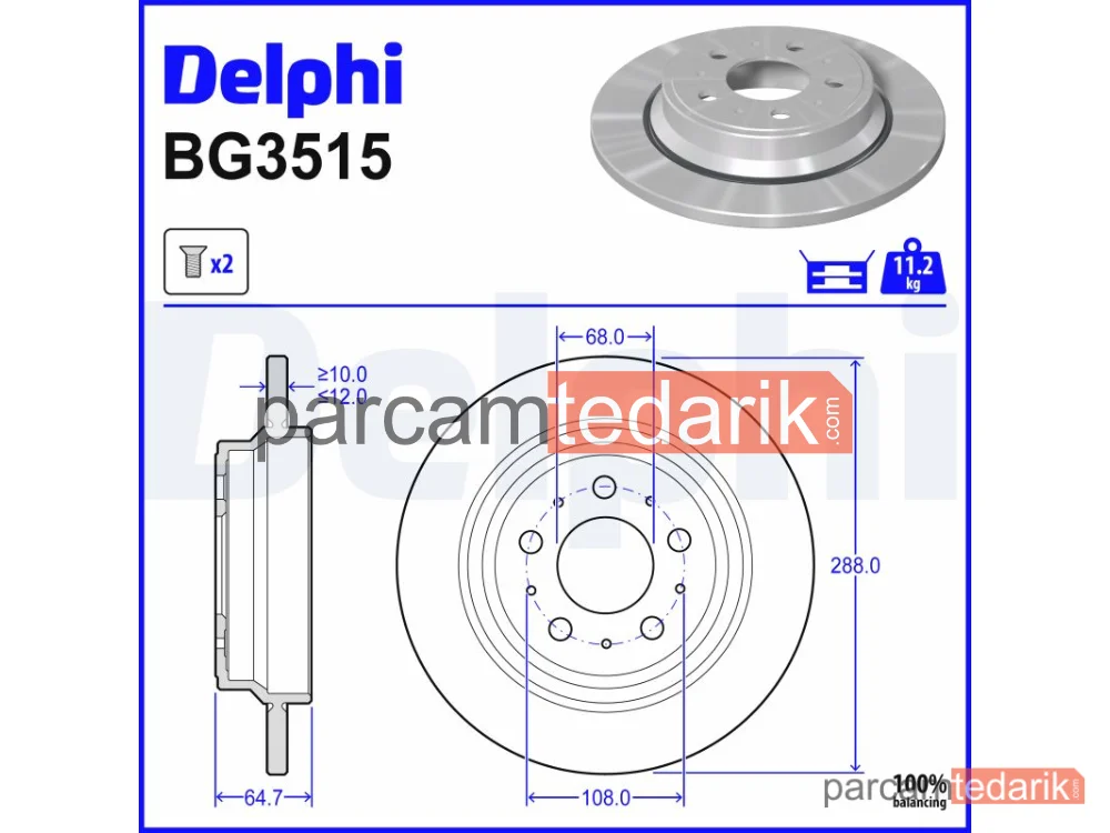 BG3515 | Fren Diski — Volvo S60 I, Volvo S70, Volvo S80 I