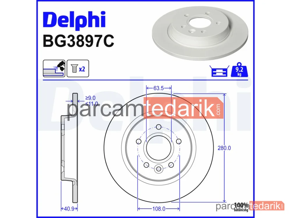 BG3897C | Fren Diski — Ford C-Max, Ford Focus C-Max, Ford Focus II