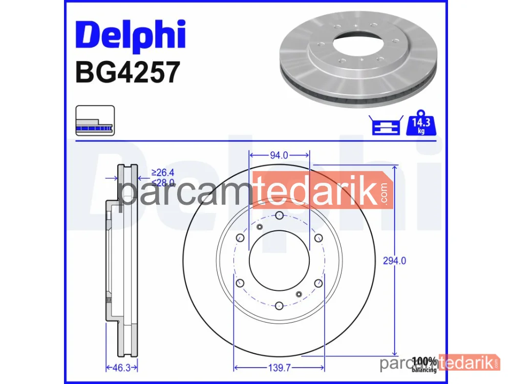 BG4257 | Fren Diski — Fiat Fullback Pick-up, Mitsubishi L200 / Triton, Mitsubishi L200 / Triton Platform şasi