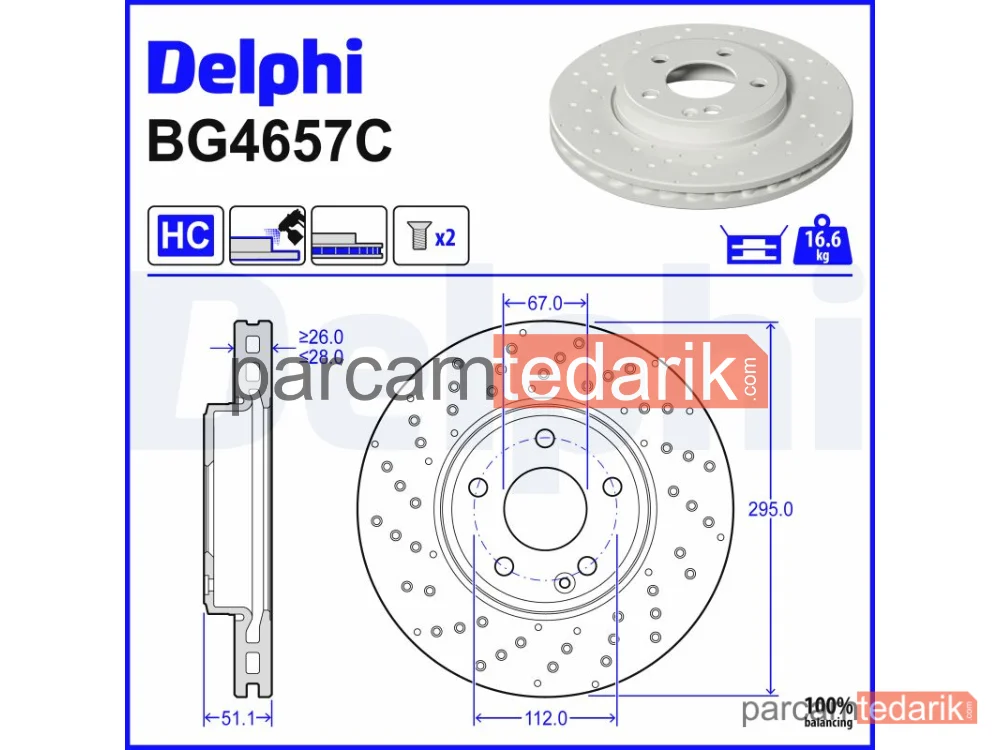 BG4657C | Fren Diski — Mercedes-Benz A-Serisi, Mercedes-Benz B-Serisi Sports Tourer, Mercedes-Benz CLA Coupe