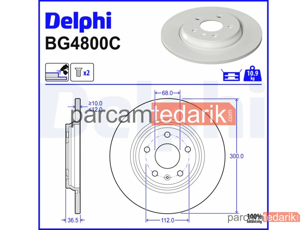 BG4800C | Fren Diski — Audi A4 Allroad B9, Audi A4 B9, Audi A4 B9 Avant