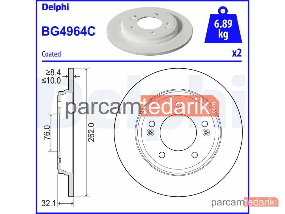 BG4964C | Fren Diski — Hyundai Elantra VI Sedan, Hyundai i20 III, Hyundai Ioniq