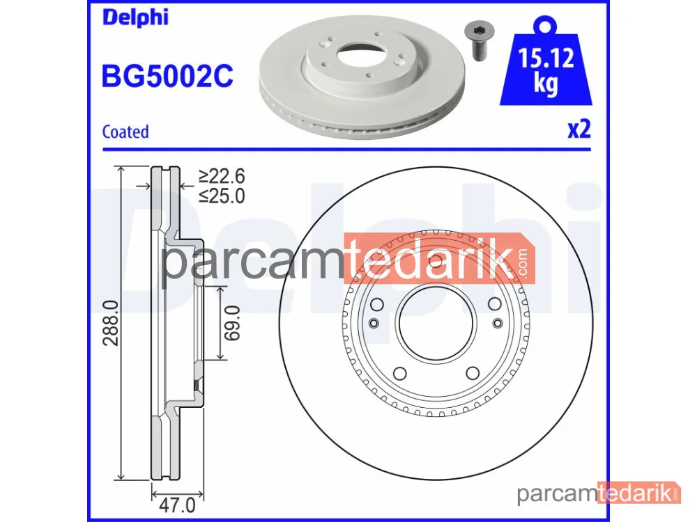 BG5002C | Fren Diski — Hyundai i30, Hyundai i30 Fastback, Hyundai i30 Station wagon