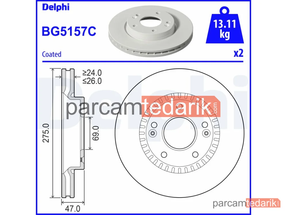 BG5157C | Fren Diski — Hyundai Elantra IV Sedan, Hyundai i30