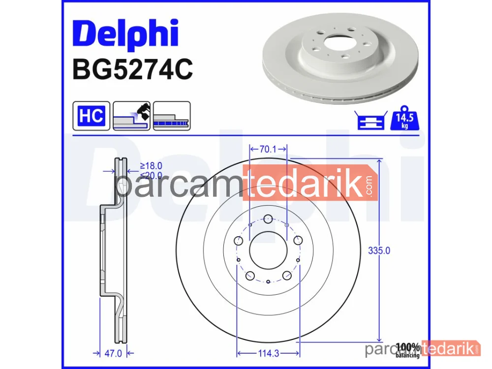 BG5274C | Fren Diski — Tesla Model Y
