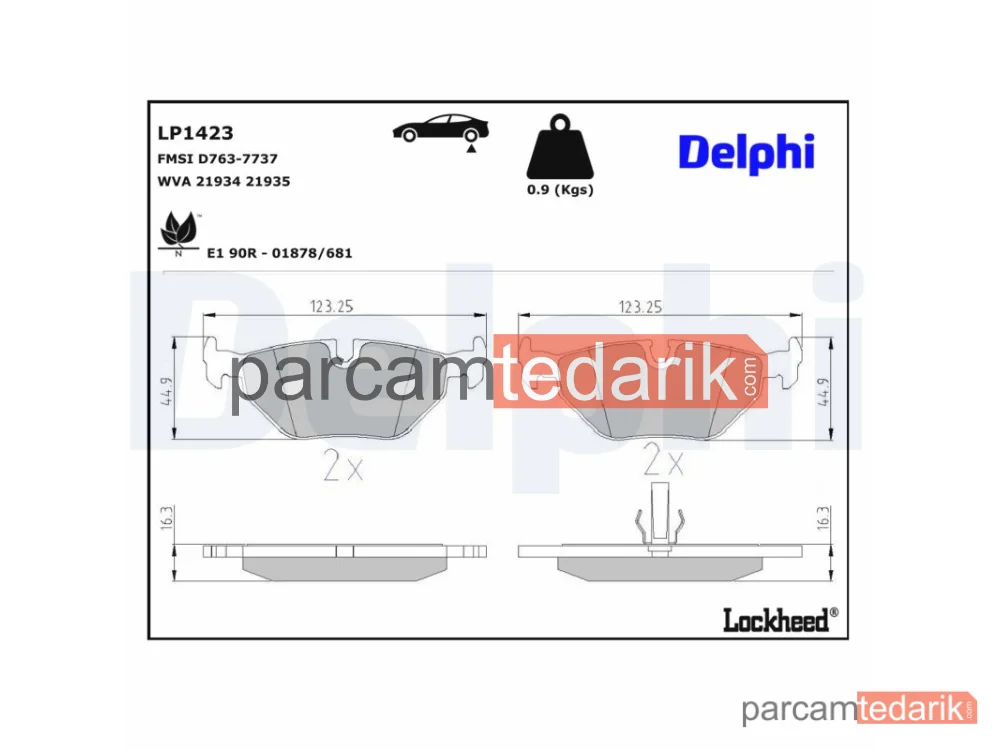 DELPHI LP1423 | Fren Balatası — BMW 3, BMW 3 Cabrio, BMW 3 Compact