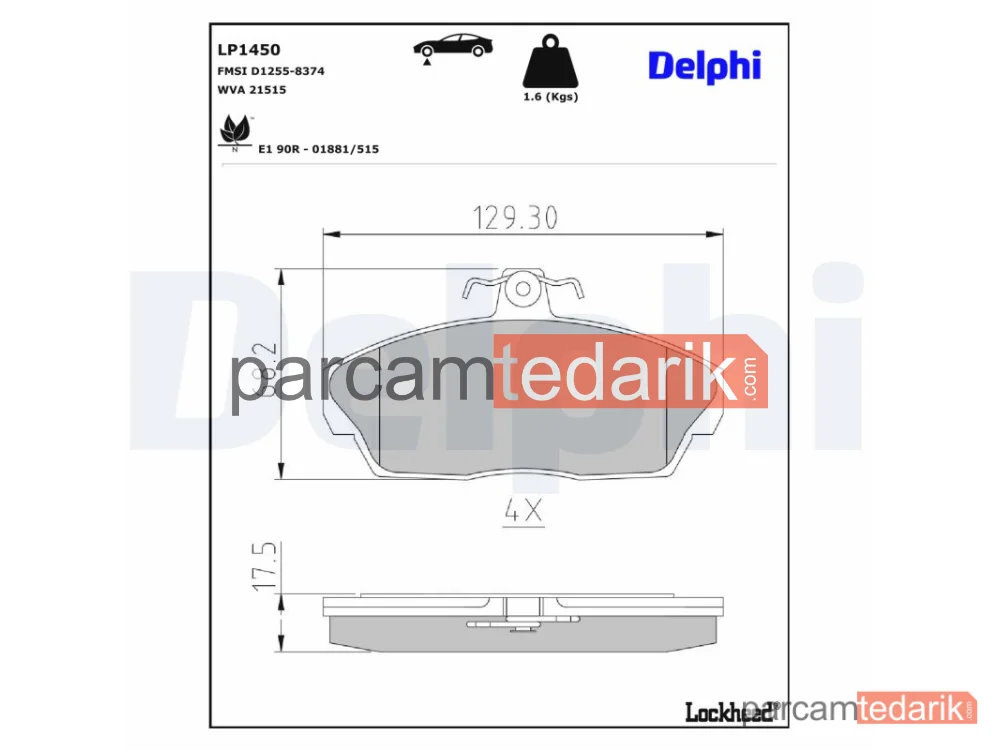 LP1450 | Fren Balatası — Land Rover Freelander I, Land Rover Freelander I Soft Top