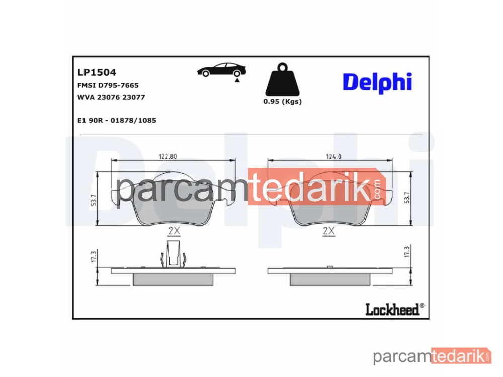 DELPHI LP1504 | Fren Balatası — Volvo S60 I, Volvo S70, Volvo S80 I