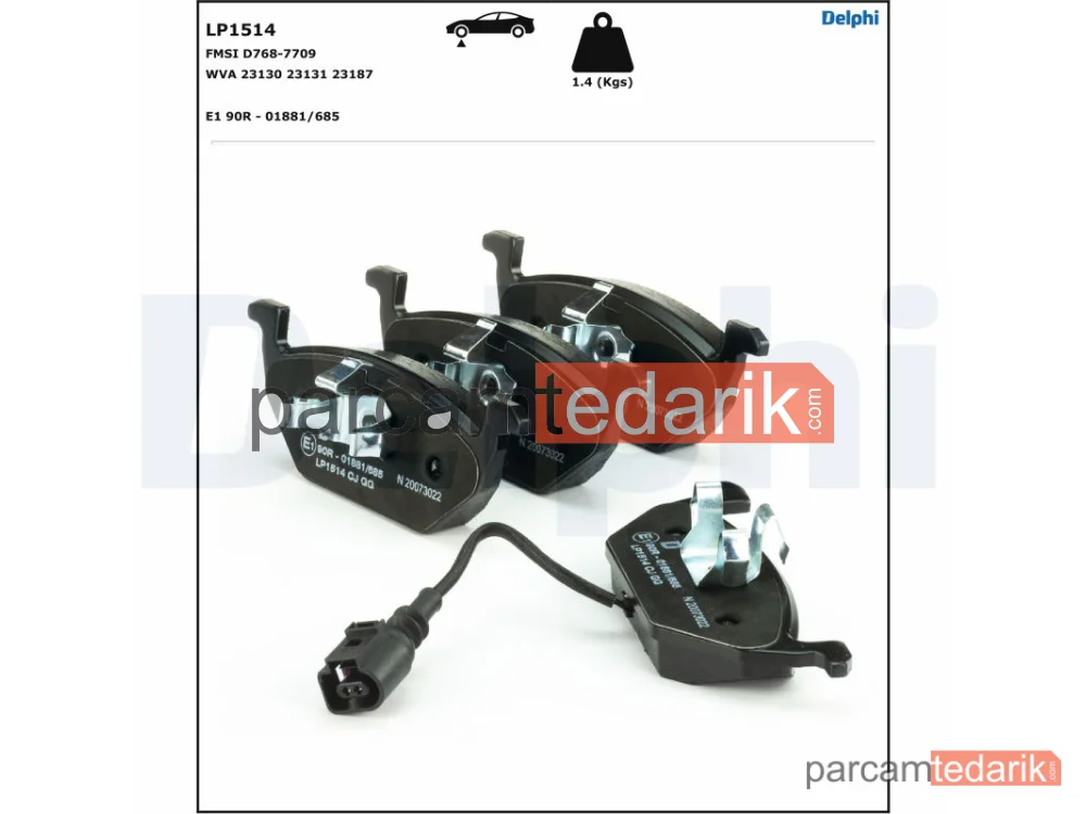 DELPHI LP1514 | Fren Balatası — Audi A2, Audi A3, Audi A3 Cabrio