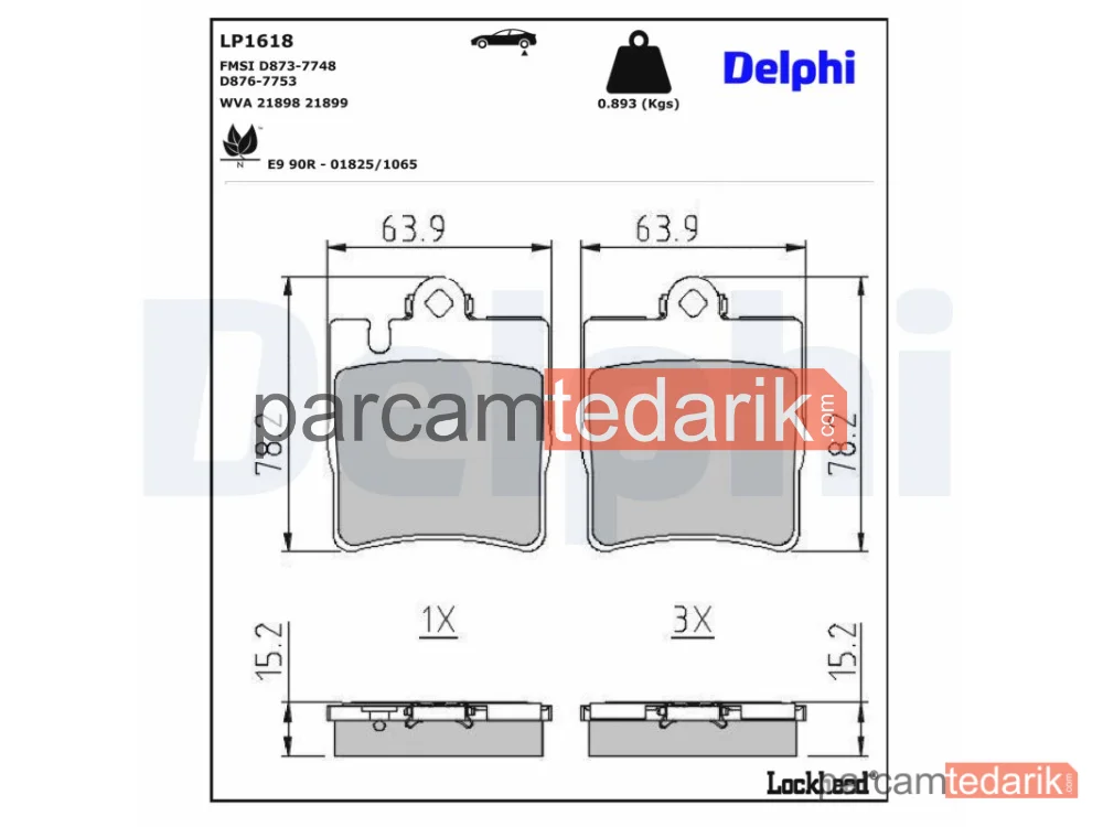 DELPHI LP1618 | Fren Balatası — Mercedes-Benz CLC-Serisi, Mercedes-Benz CLK, Mercedes-Benz CLK Cabrio