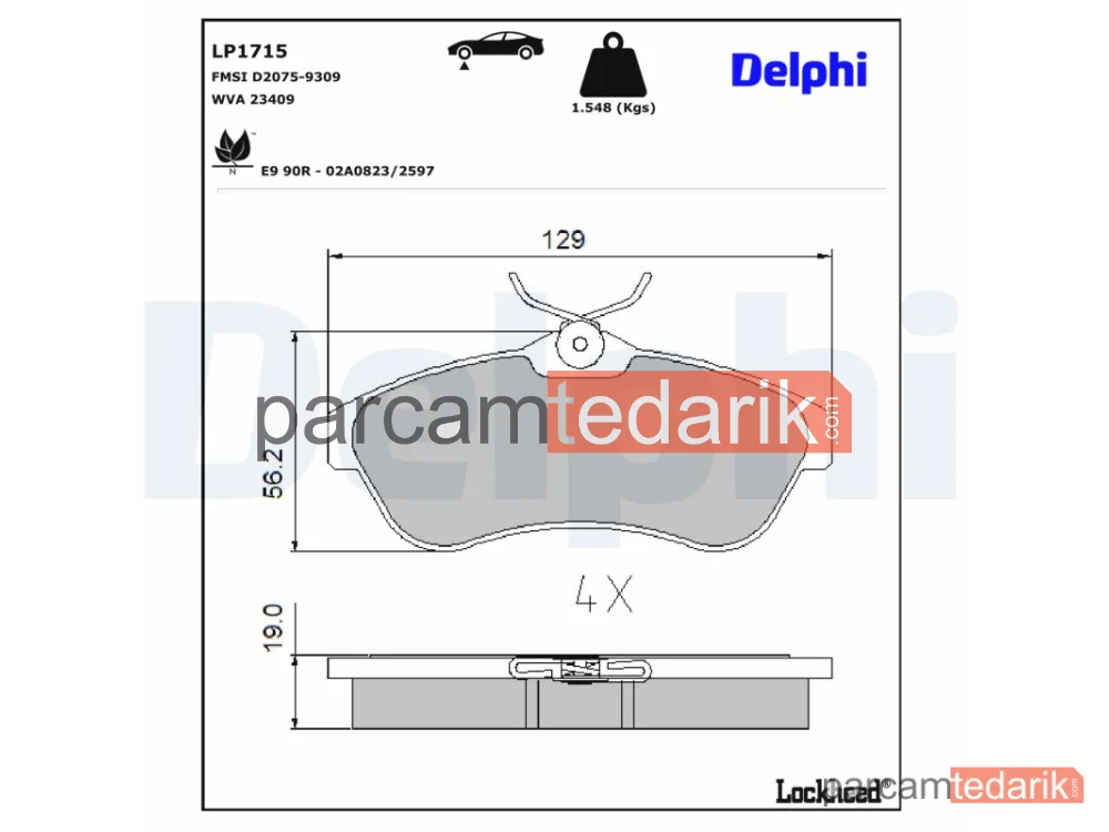 DELPHI LP1715 | Fren Balatası — Citroën C2, Citroën C3 I, Citroën C3 Pluriel