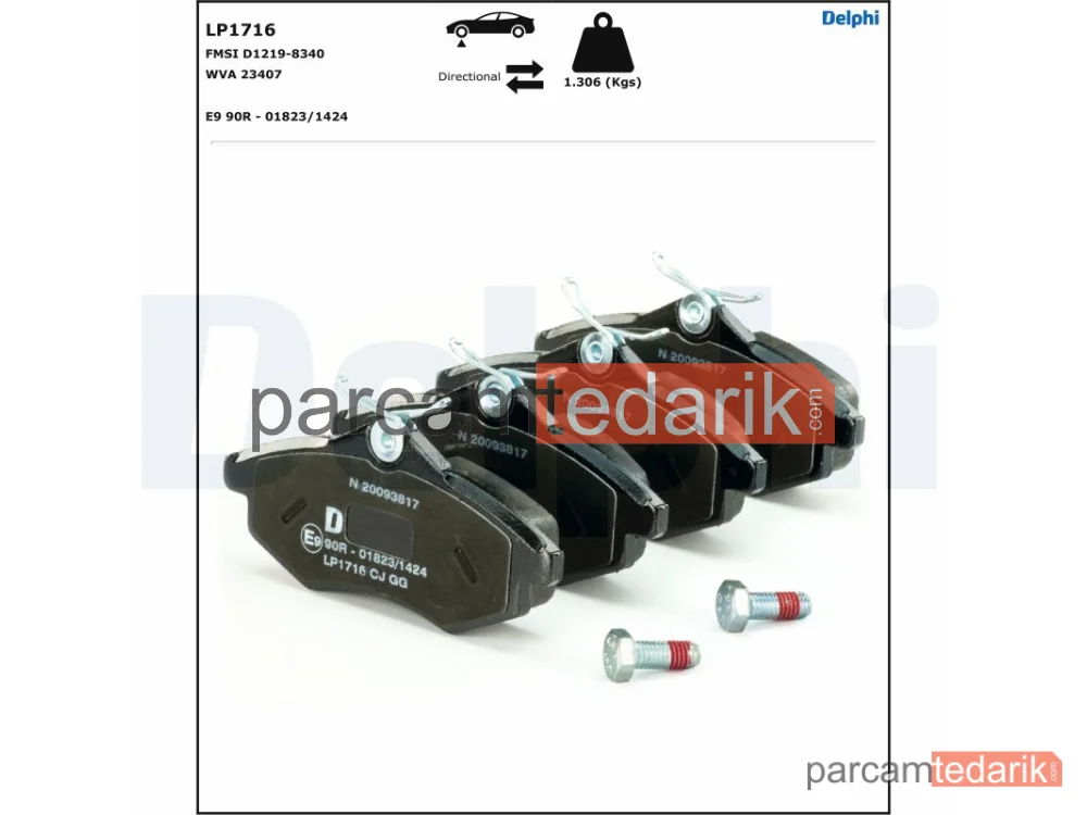 DELPHI LP1716 | Fren Balatası — Citroën C2, Citroën C2 Enterprise, Citroën C3 I