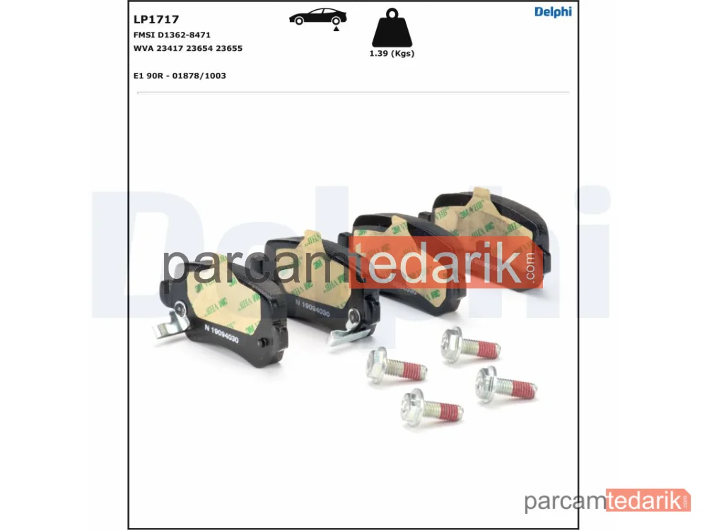 DELPHI LP1717 | Fren Balatası — Kia Venga, Opel Astra F Classic Hatchback, Opel Astra F Classic Sedan