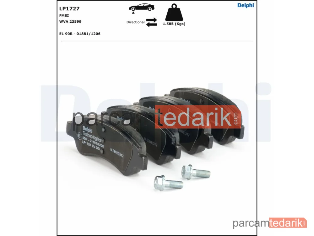 DELPHI LP1727 | Fren Balatası — Citroën Berlingo / Berlingo FIRST Kasa/büyük limuzin, Citroën Berlingo / Berlingo FIRST MPV, Citroën C2