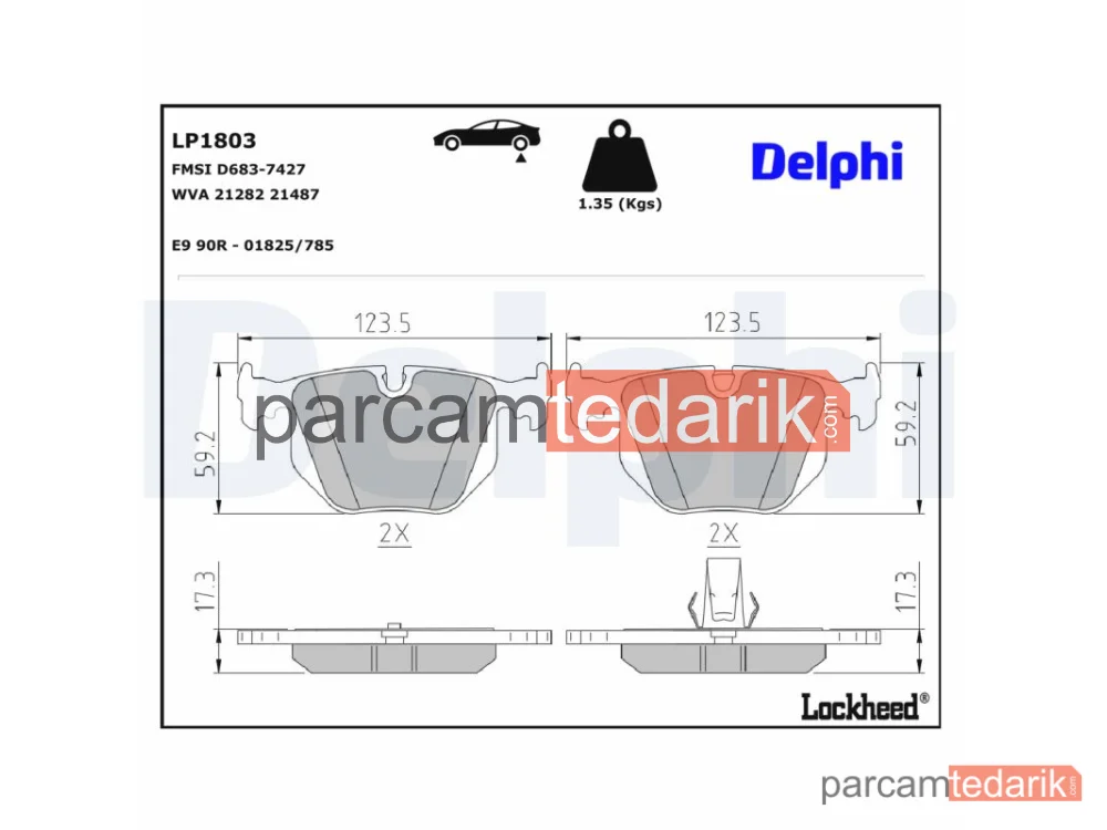 DELPHI LP1803 | Fren Balatası — BMW 3, BMW 3 Cabrio, BMW 3 Coupe