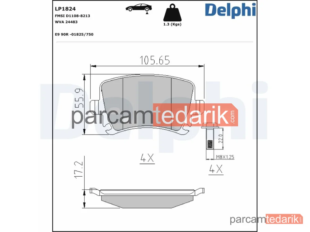 LP1824 | Fren Balatası — Audi A3, Audi A3 Sportback, Audi A4 B6 Cabrio
