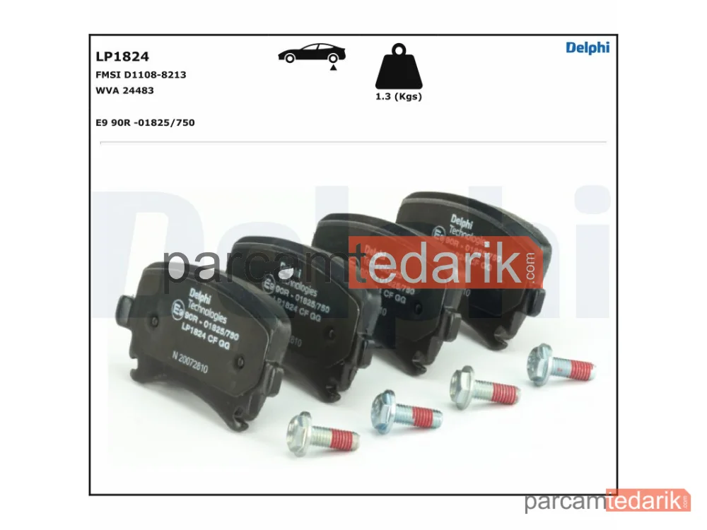 DELPHI LP1824 | Fren Balatası — Audi A3, Audi A3 Sportback, Audi A4 B6 Cabrio