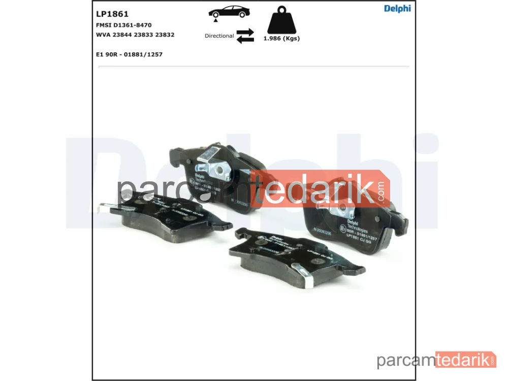 DELPHI LP1861 | Fren Balatası — Opel ADAM, Opel Astra F Classic Station wagon, Opel Astra G Coupe