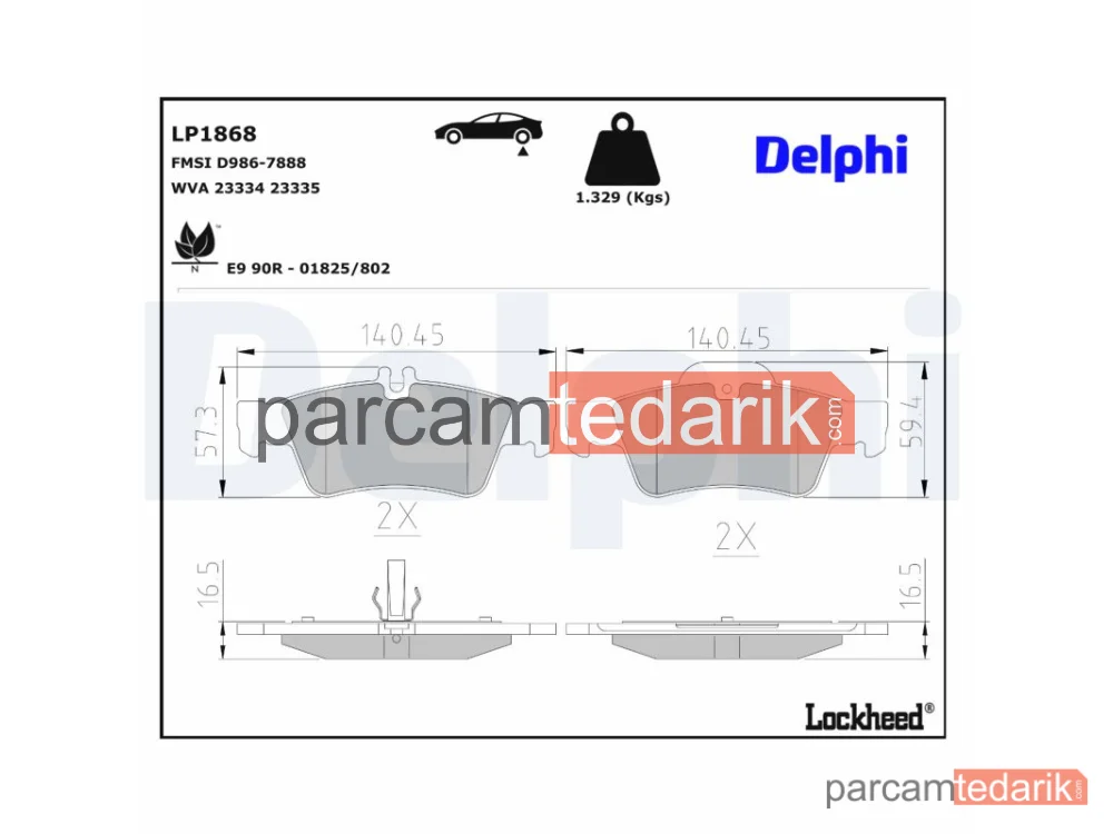 DELPHI LP1868 | Fren Balatası — Mercedes-Benz CLS, Mercedes-Benz CLS Shooting Brake, Mercedes-Benz E-Serisi