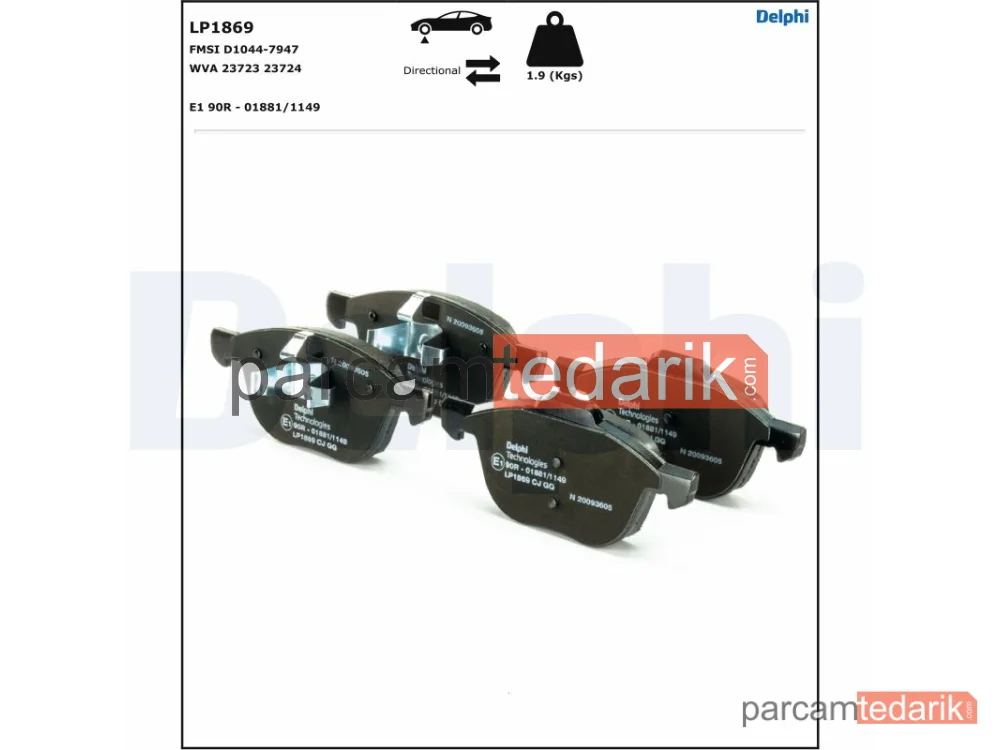 DELPHI LP1869 | Fren Balatası — Ford C-Max, Ford C-Max II, Ford C-Max II Van