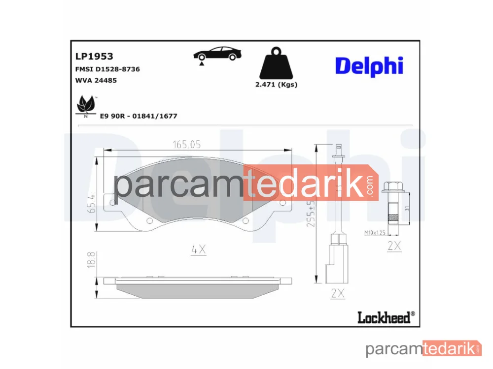 DELPHI LP1953 | Fren Balatası — Ford Transit Minibüs/Otobüs, Ford Transit Panelvan/Van, Ford Transit Platform şasi