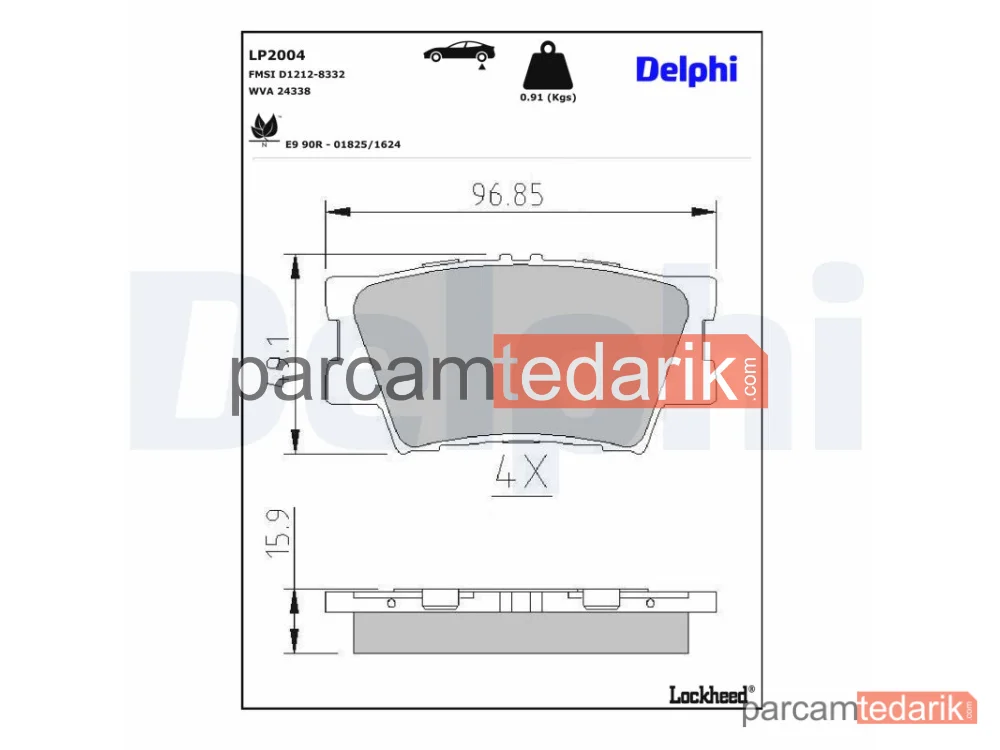 DELPHI LP2004 | Fren Balatası — Lexus ES, Toyota CAMRY Sedan, Toyota RAV 4 III