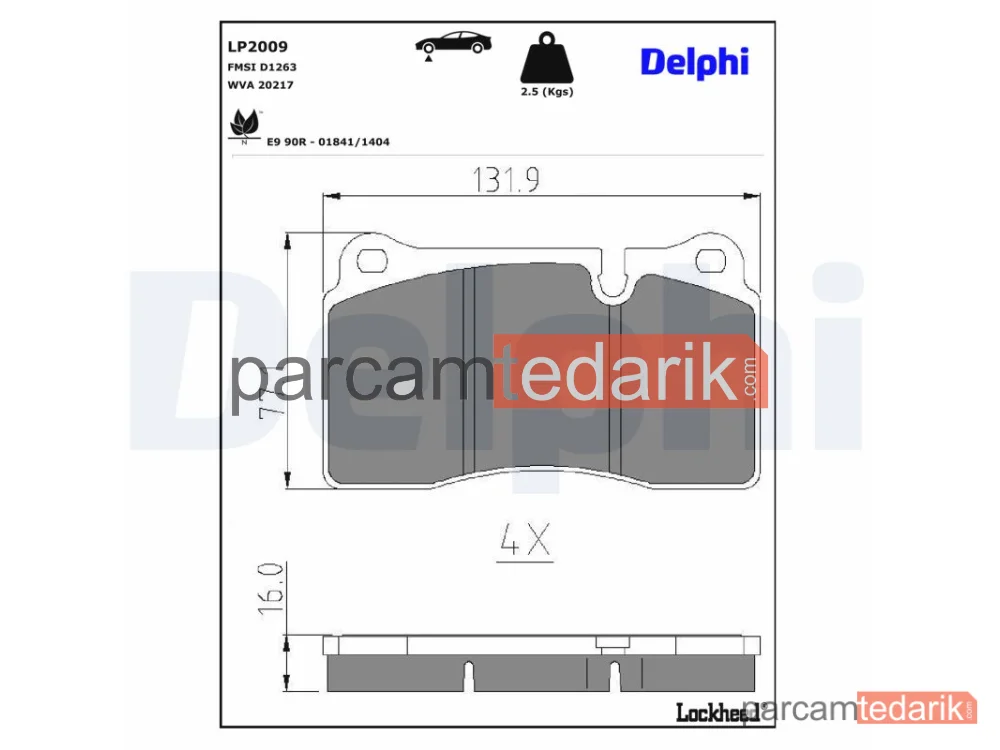 DELPHI LP2009 | Fren Balatası — Aston Martin DB9 Vantage, Aston Martin DB9 Volante, Aston Martin Vantage Vantage