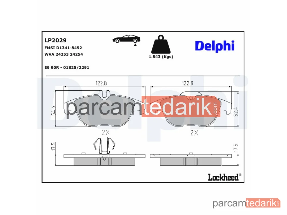 DELPHI LP2029 | Fren Balatası — Mercedes-Benz C-Serisi, Mercedes-Benz C-Serisi Coupe, Mercedes-Benz C-Serisi T-Model