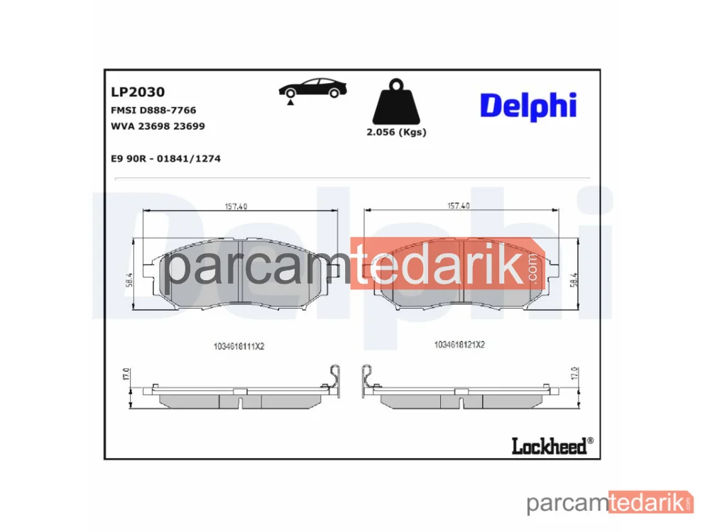 DELPHI LP2030 | Fren Balatası — Infiniti EX, Infiniti FX, Infiniti G Coupe