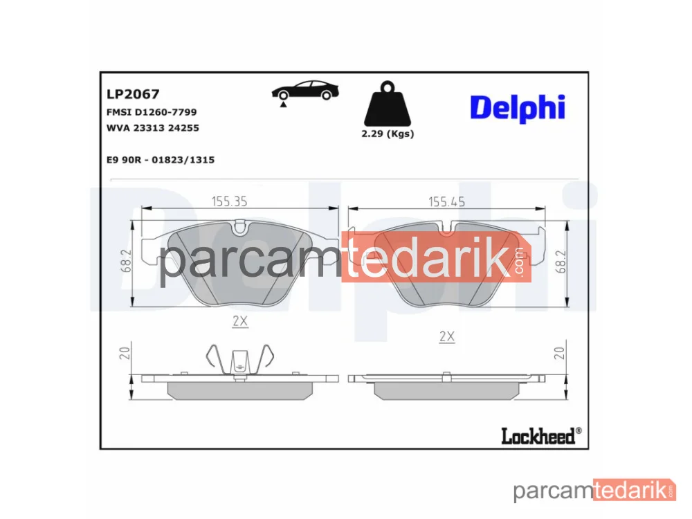 DELPHI LP2067 | Fren Balatası — BMW 3, BMW 3 Cabrio, BMW 3 Coupe